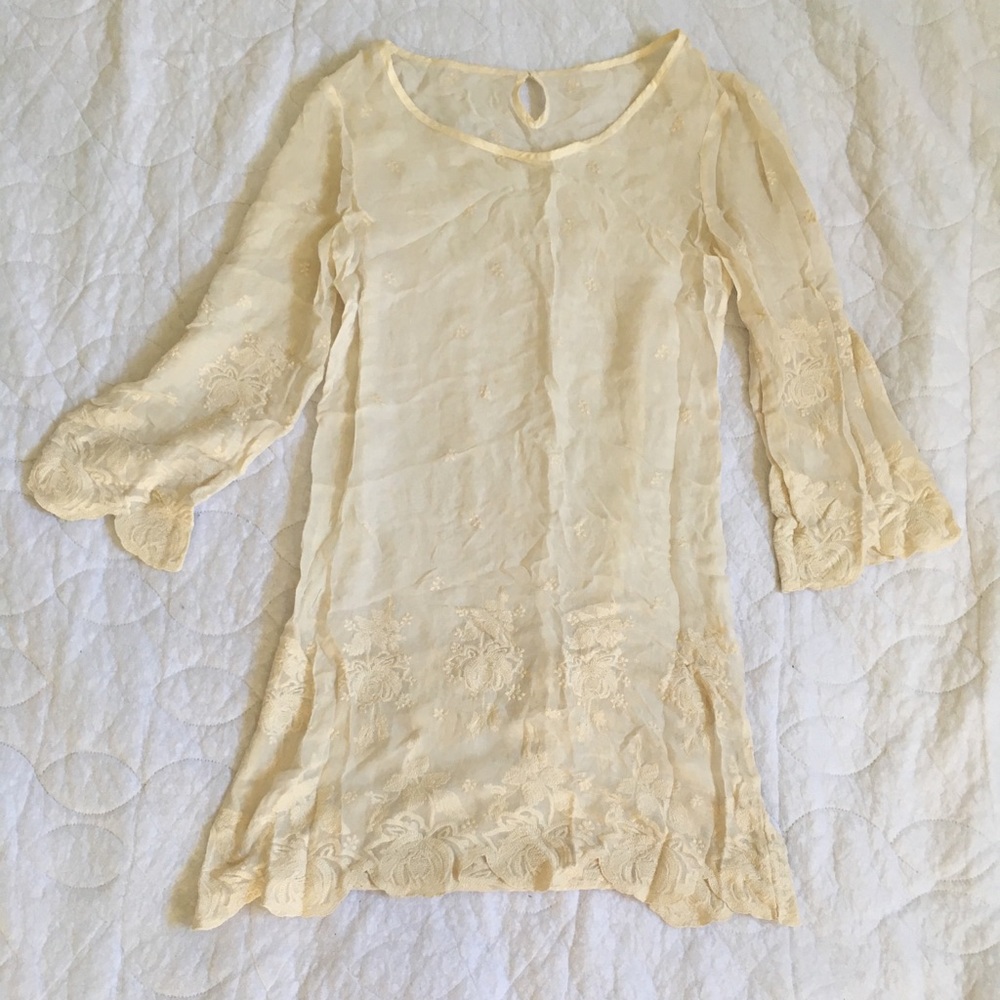 Sheer long sleeve coverup